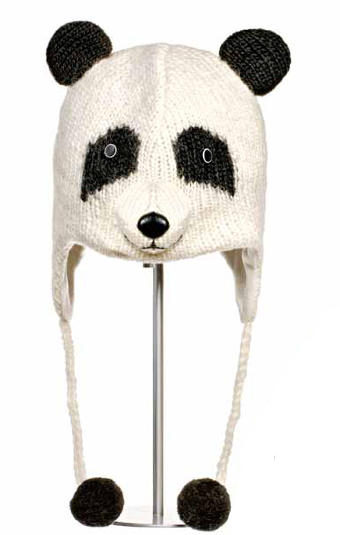 Knitwits Pasha The Panda Pilot Hat White Kids Hat 