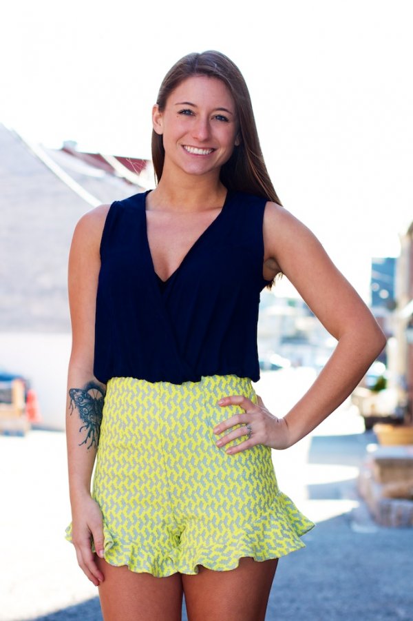 Blue Blush Ruffle Bottom Romper