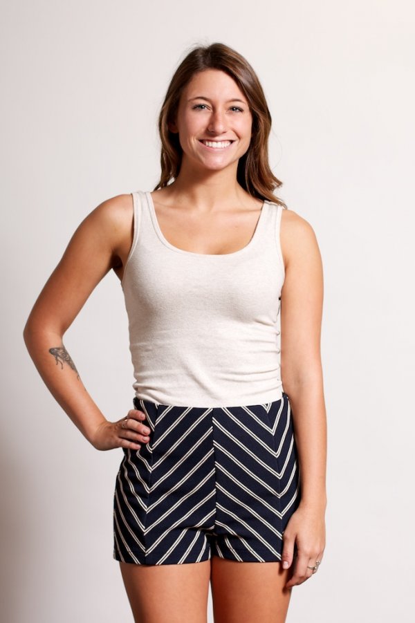 Striped Chevron Mini Shorts