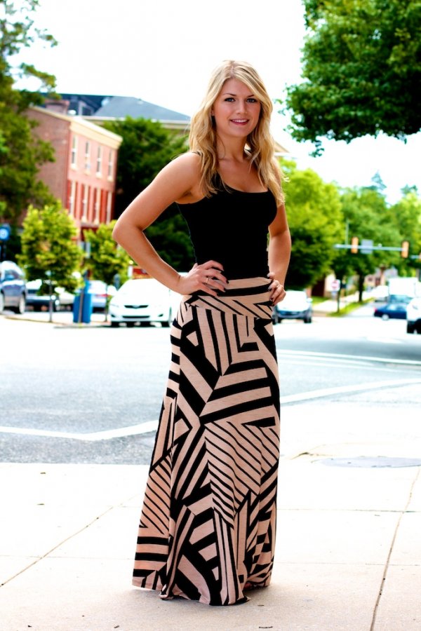 Zig zag hot sale maxi skirt outfit