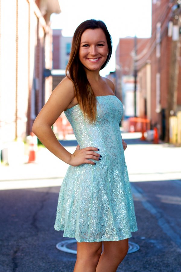 Metallic Lace Tube Dress Metallic Lace Tube Dress