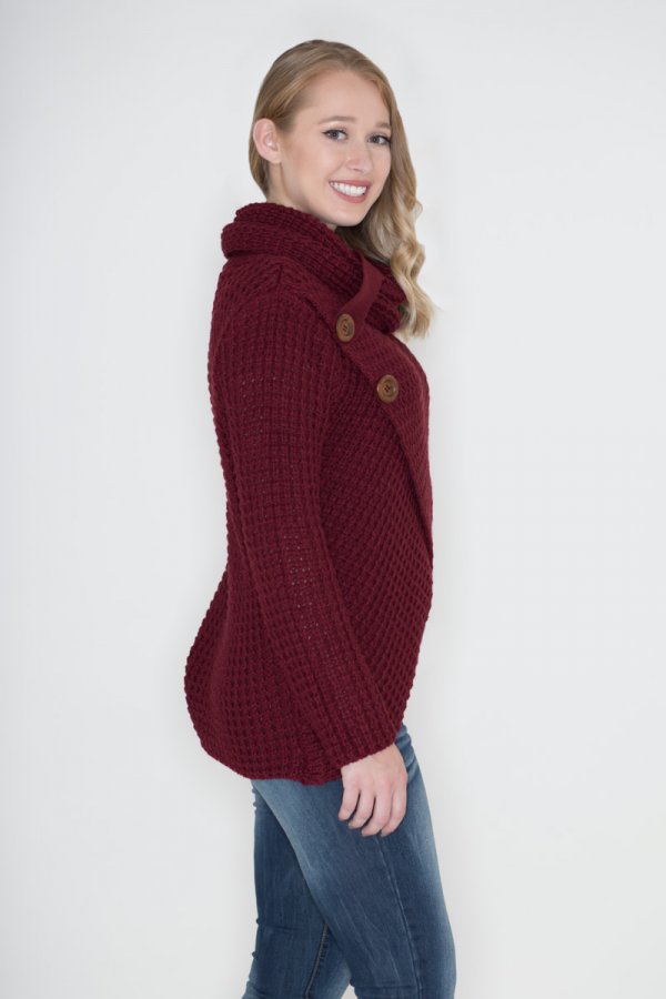 Asymmetrical online wrap sweater