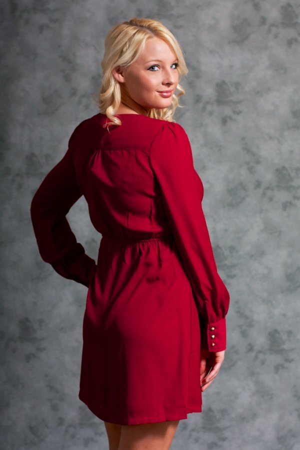 Love Riche Long Sleeve Wrap Dress
