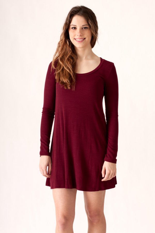 long ribbed knit dress