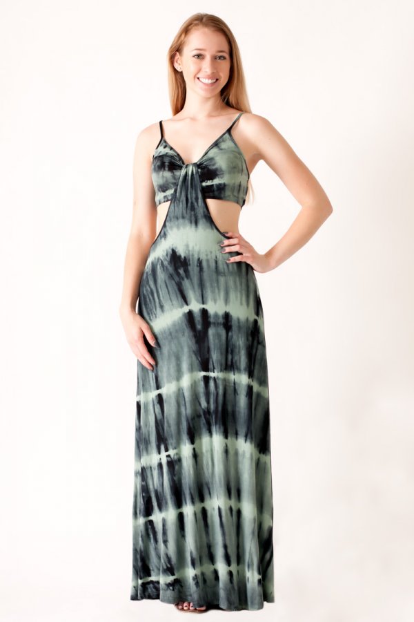 Bear Dance Tie-Dye Cut Out Maxi Dress
