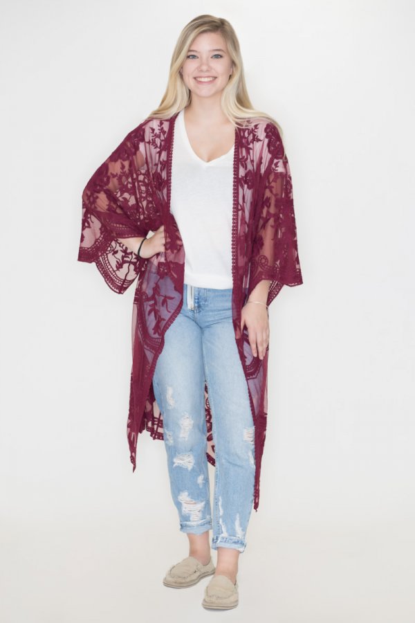 She and Sky Lace Duster Cardigan