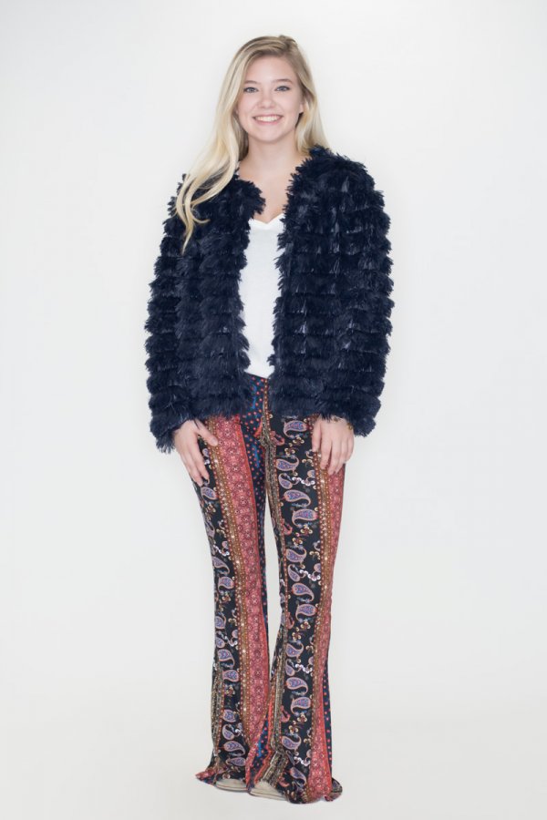 She and sky deals faux fur jacket