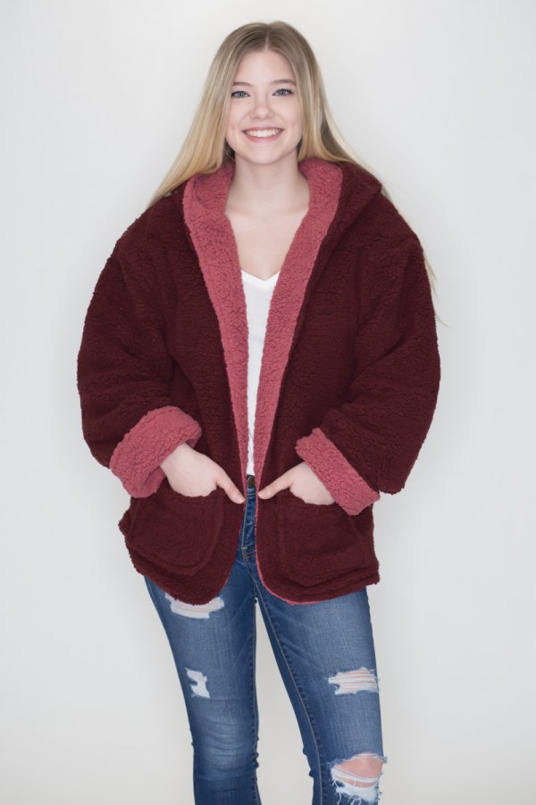 Sherpa reversible best sale hoodie