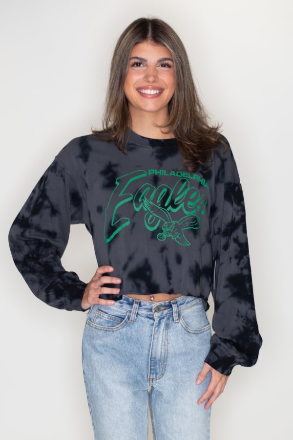 Philadelphia eagles cropped best sale sweatshirt