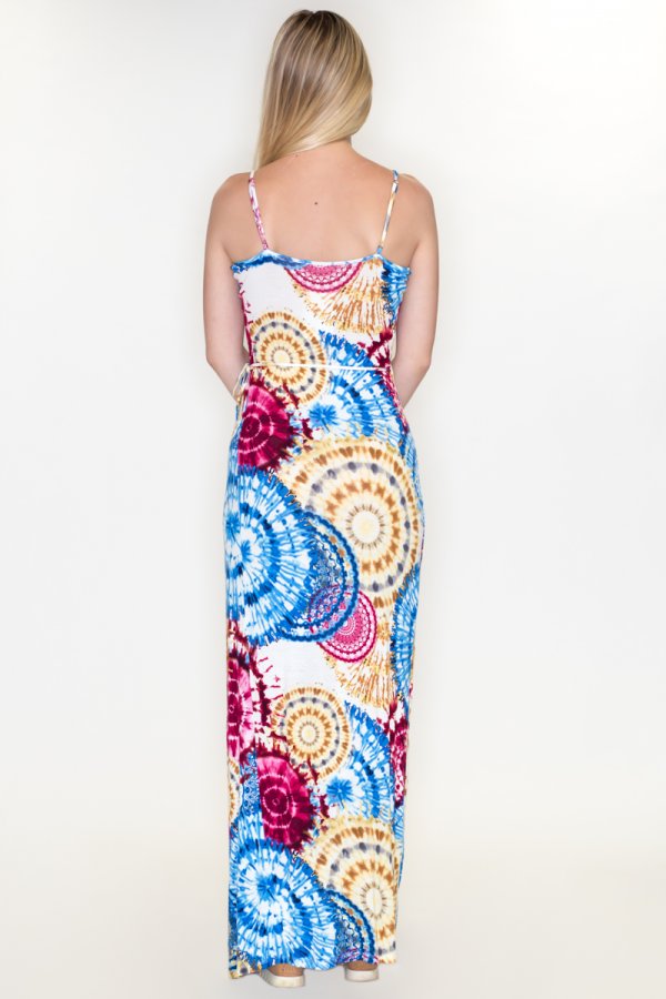 Tie Dye Wrap Maxi Dress