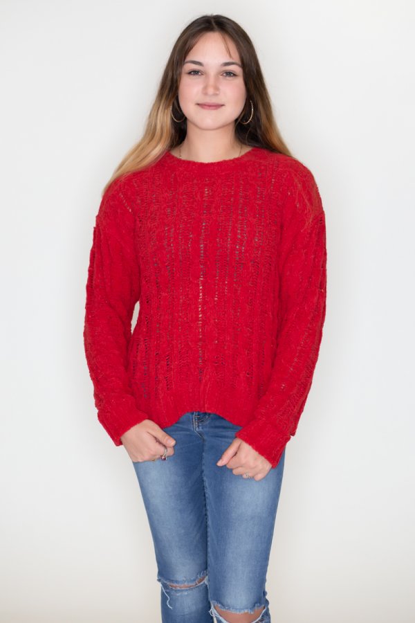 Red outlet loved sweater