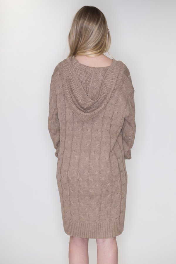 cable knit hoodie dress Cab Cable Knit Hoodie Dress SEROYA