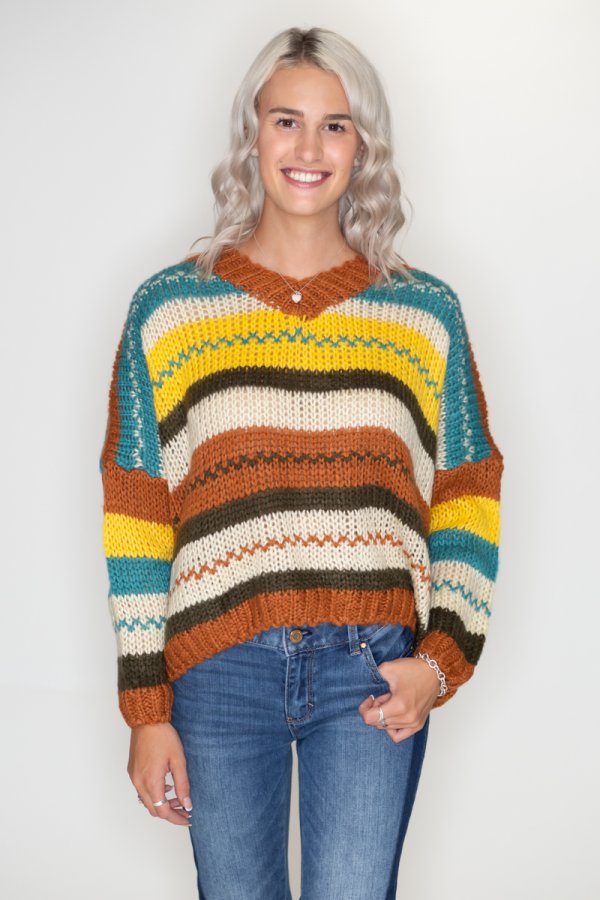 Autumn striped sweater shop