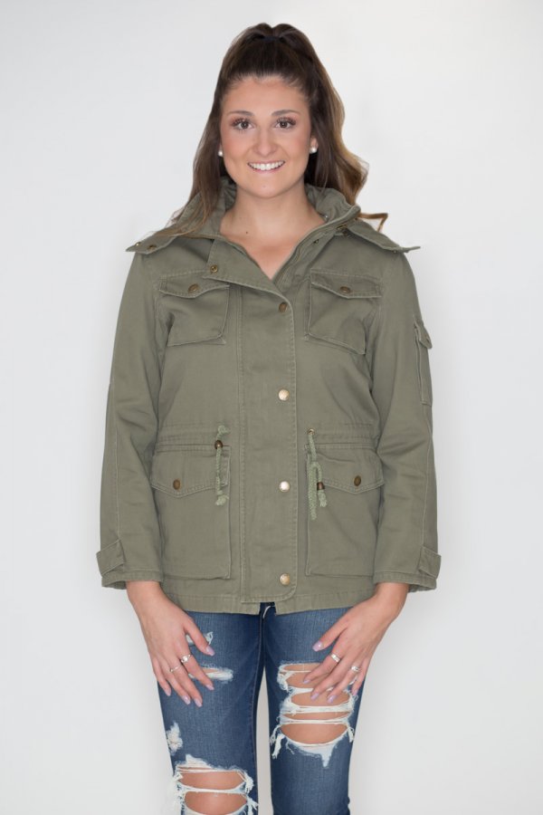 Drawstring anorak jacket online