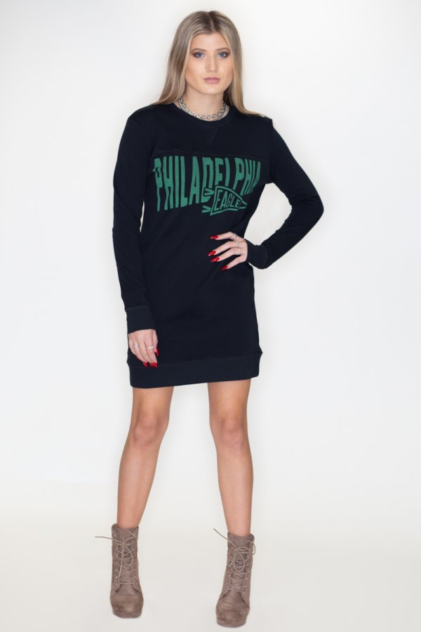 Philadelphia Eagles Junk Food Women's Dual Threat Fleece Dress - Black