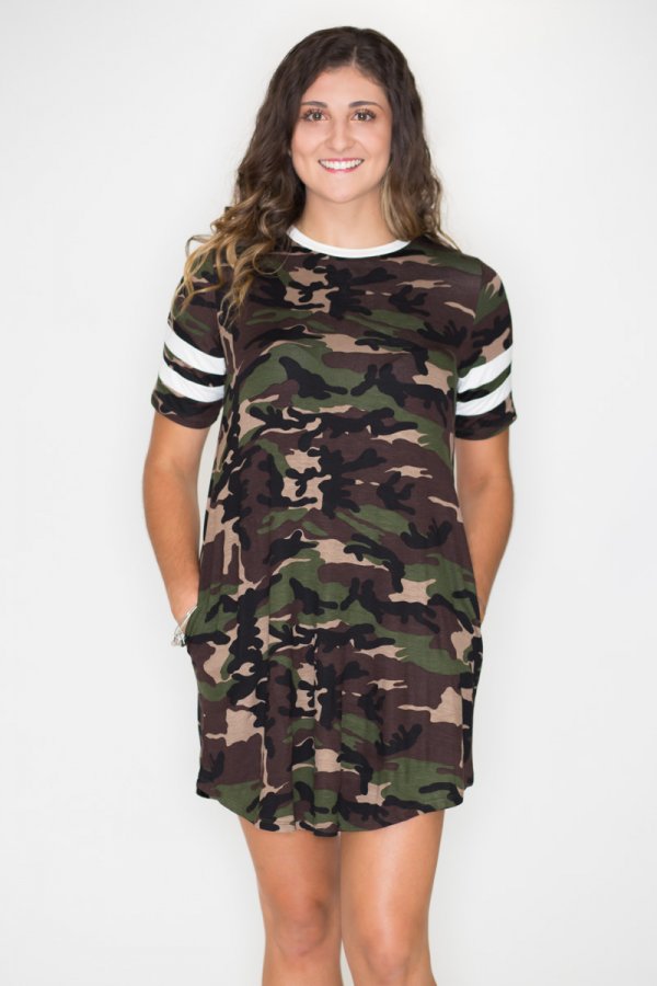camo swing dress