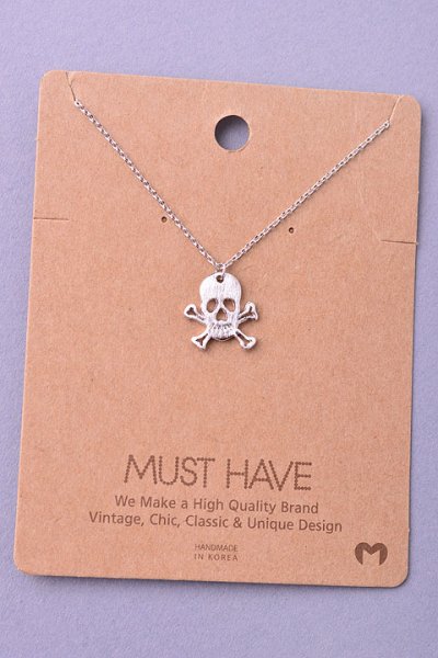 Skull and Crossbones Necklace by Must Have