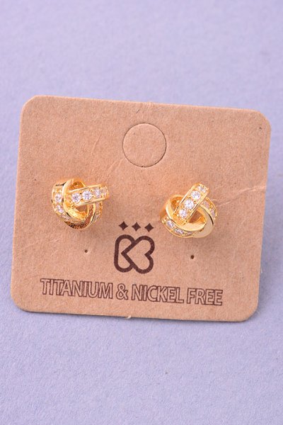 Rhinestone Knot Earrings