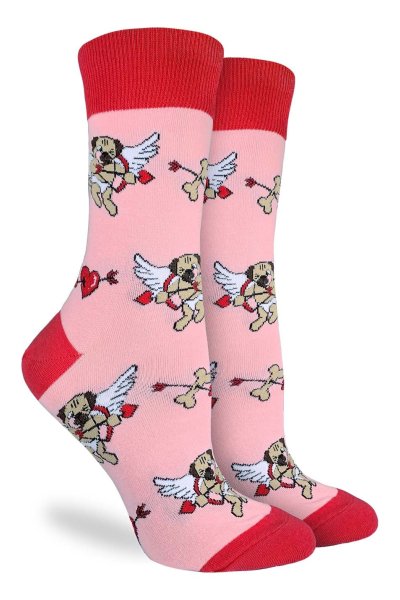 Cupid Pug Socks by Good Luck Sock