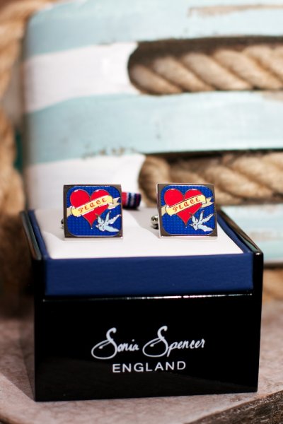 Peace And Love Cuff Links by Sonia Spencer England