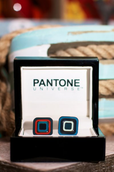 Rounded Square Bullseye Pantone Cuff Links by Sonia Spencer England