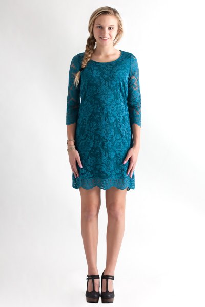 Three Quarter Sleeve Lace Dress by Win Win