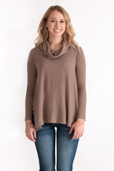 Ribbed Turtleneck Top by She and Sky