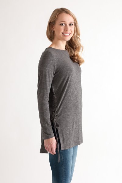Lace-Up Side Top by She and Sky