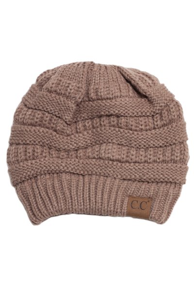 Taupe Knit Beanie by C.C.