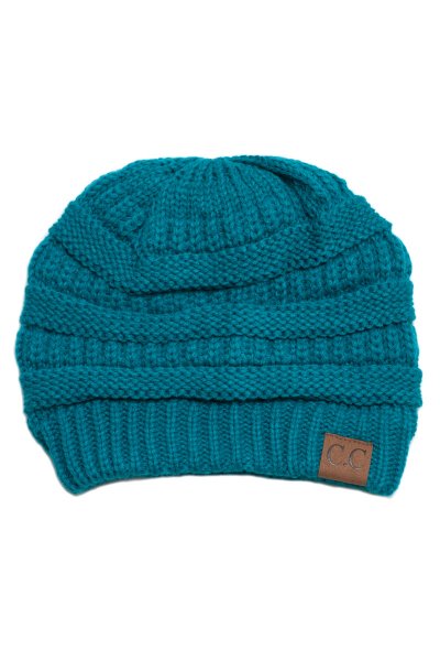 Teal Knit Beanie by C.C.