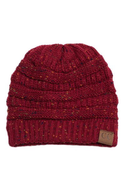 Burgundy Confetti Knit Beanie by C.C.