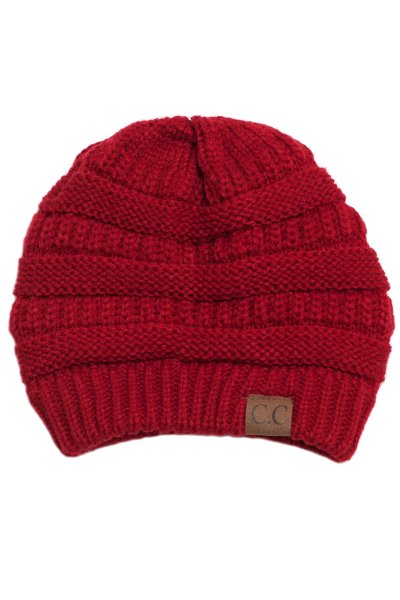 Red Knit Beanie by C.C.