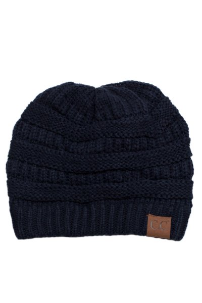 Navy Knit Beanie by C.C.