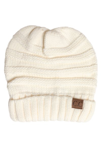 Ivory Slouchy Beanie by C.C.