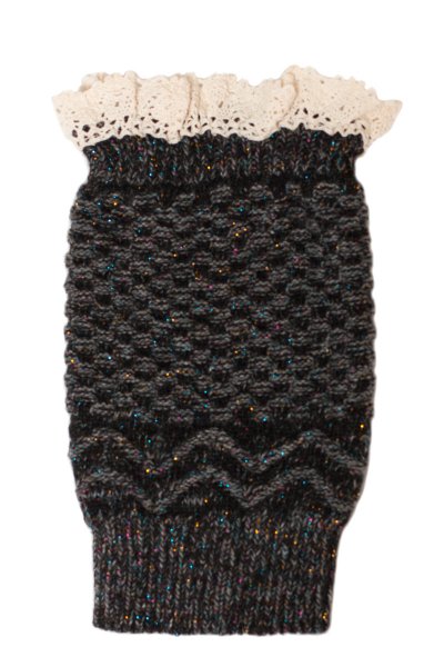 Crochet Top Metallic Boot Cuff by Love Of Fashion