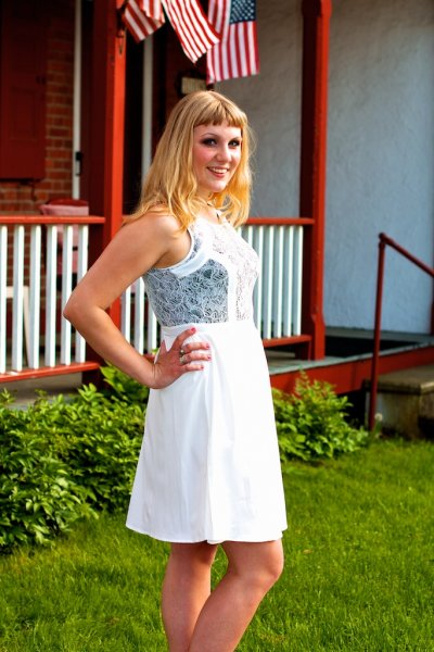 Sleeveless Dress with Lace Bodice by Ya Los Angeles