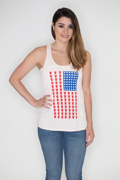 Beer Pong American Flag Tank Top by Bear Dance