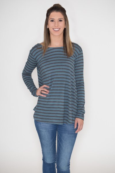 Bow Back Striped Top by Cherish