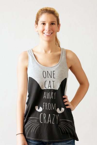 One Cat Away Tank by Bear Dance