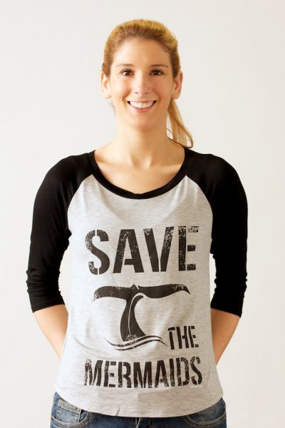 Save The Mermaids Raglan by Bear Dance
