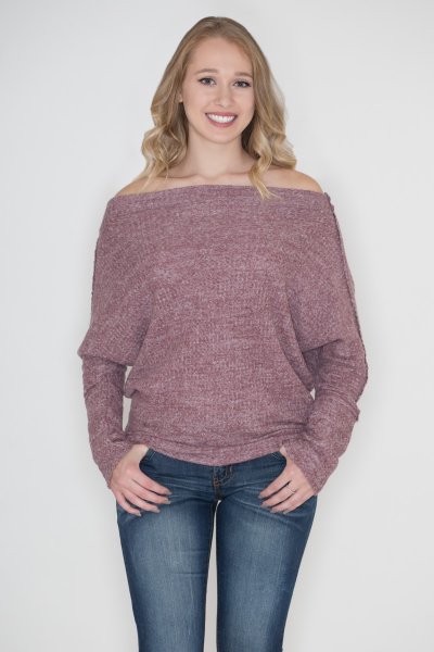 Off Shoulder Reverse Stitch Top by Cherish