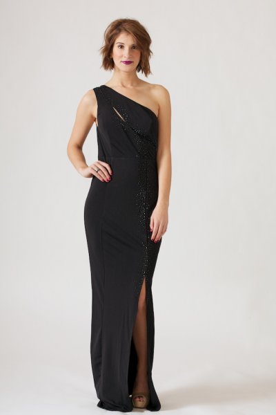 Beaded Slit Maxi Dress by Nikibiki