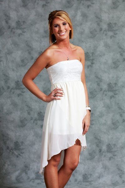 Textured Strapless Overlay Dress by Yetts