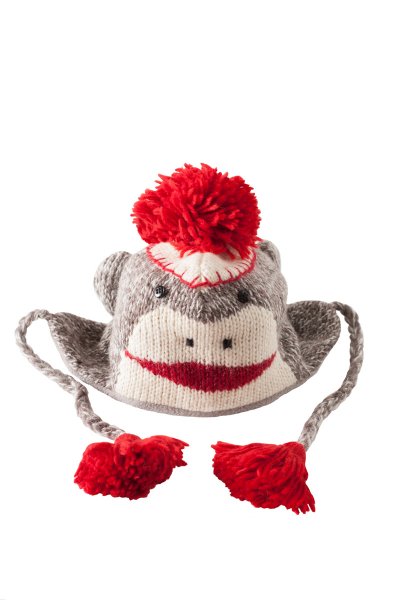 Sock Monkey Pilot Hat by Delux Knitwits