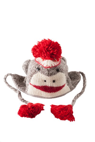 Sock Monkey Pilot Hat by Delux Knitwits
