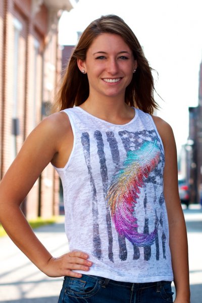 Rainbow Feather American Flag Tank Top by The Classic