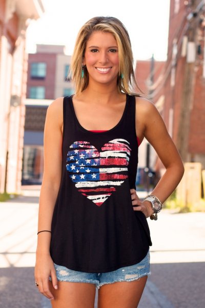 Racerback American Heart Tank Top by HL