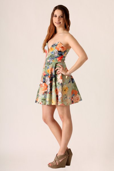 Floral Fit And Flare Dress by Blue Blush