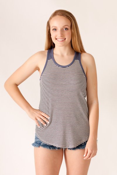 Striped Ribbed Tank Top by Cherish