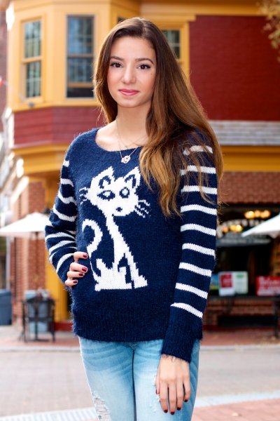 Fuzzy Cat Sweater by Cozy Casual